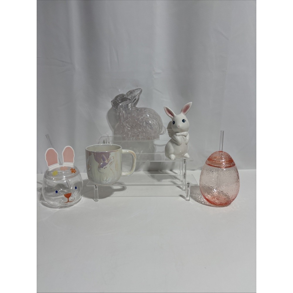 New Target Spritz Easter Lot Iridescent Pearl Bunny mug Figurine Glass Bunny Cup